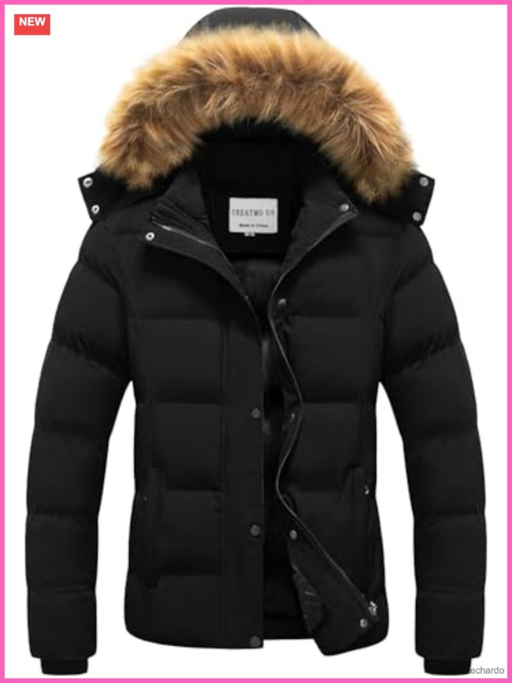Women's Quilted Puffer Winter Jacket Waterproof Snow Coat Removable Hood